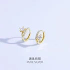 Star Fashion Jewelry Hot Selling Gold Plated 925 Sterling Silver Zircon Crystal Star Hoop Earrings