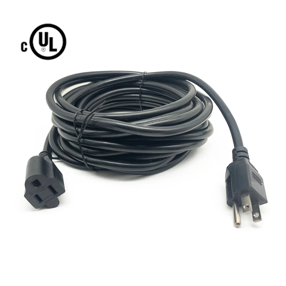 25' Electric AC Extension Cord 16 AWG 13A UL 3 Wire Electrical Power Cable White 25' Electric AC Extension Cord 16 AWG 13A UL 3 Wire Electrical Power Cable White