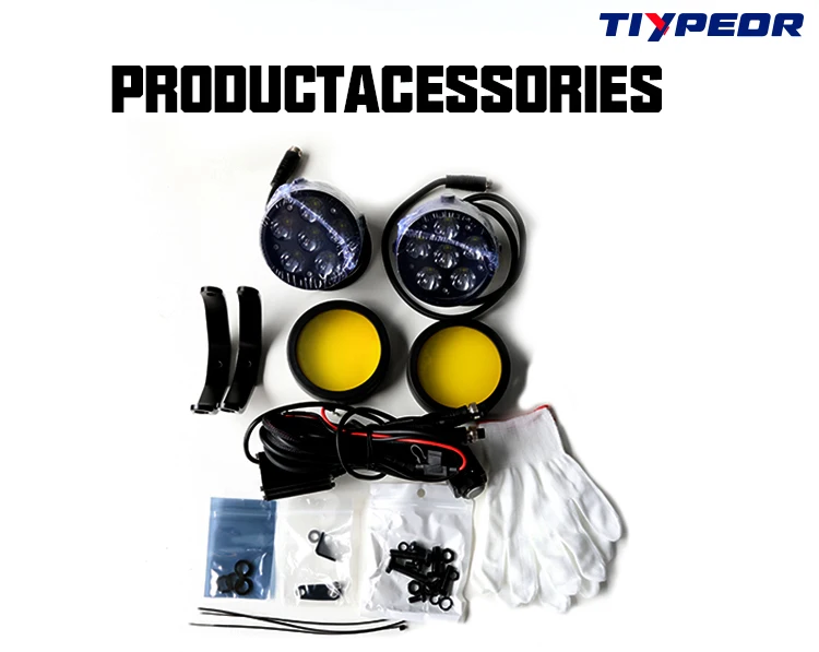 product tiypeor motorcycle white yellow spotlight led work driving head fog light auxiliary headlight for off road atv utv motorcycle-7