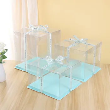 ZX/ 6-inch 21.5*21.5*45cm clear box,plastic cake containers,box transparent suitable for birthday parties and gift packaging