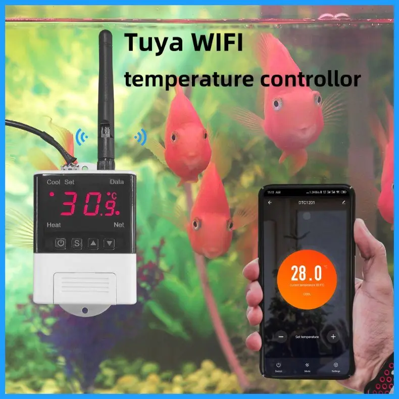 WiFi Thermostat Digital Temperature Controller Ntc Sensor LCD Display Thermoregulator for Heating Cooling for Aquarium Fish Tank