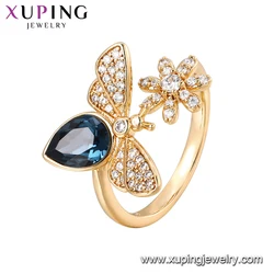 16589 xuping fashion butterfly with Crystals , wholesale elegant allah style rings