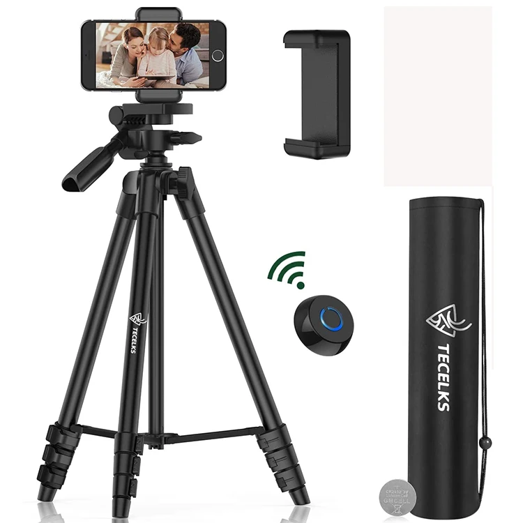 Lightweight Tripod 55-Inch Aluminum Travel/Camera/Phone Tripod with Carry Bag, 