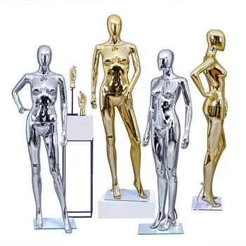 Boutique Shinny Gold Chrome Mannequin Silver Golden Display Shop Window