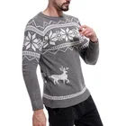 Sleeve Pullover Pullover Autumn Long Sleeve Crew Neck Pullover Knitted Christmas Sweater For Men