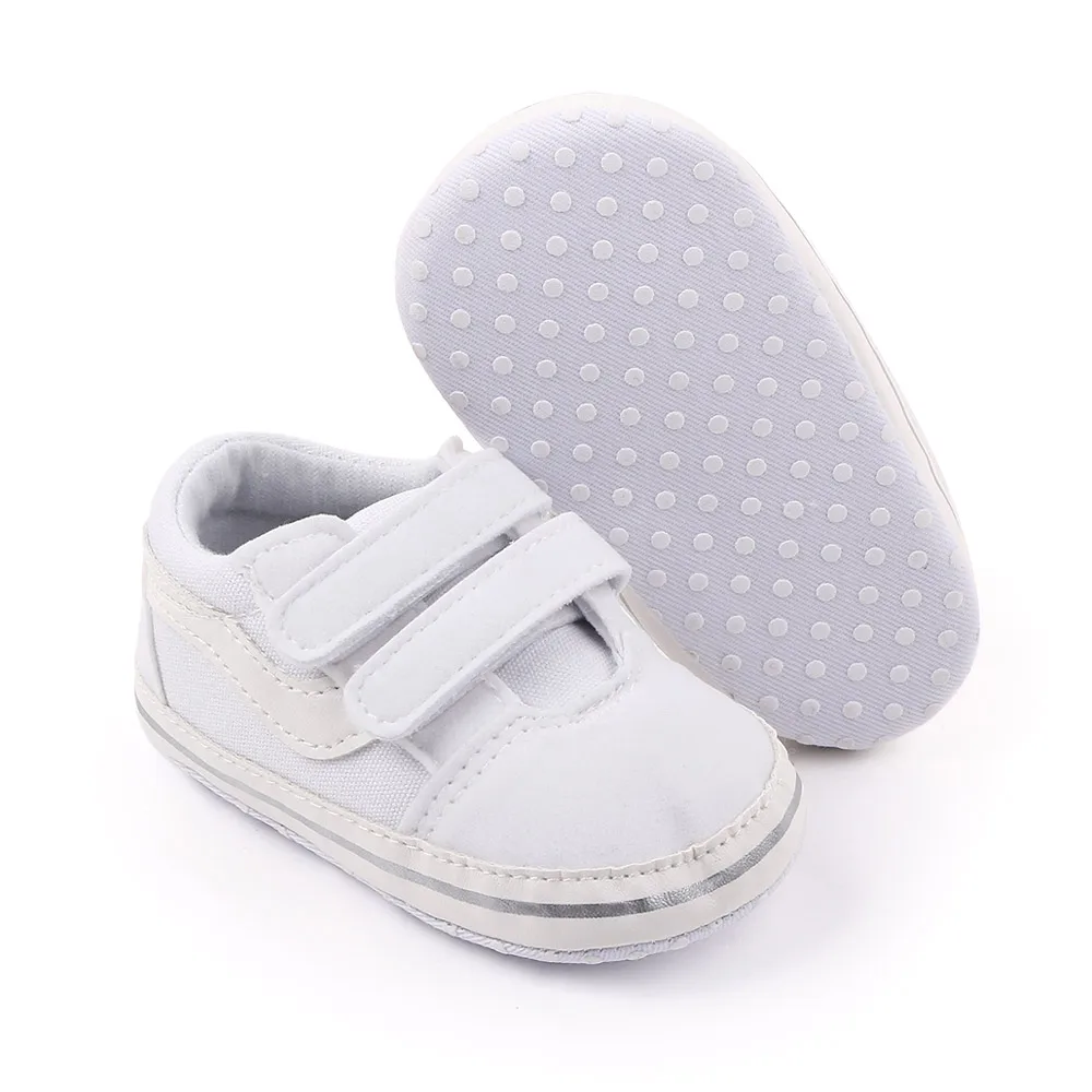Spring and Autumn 0-1 Year Baby Canvas Casual Shoes Toddler Crib Shoes Double Hook & Loop Walking Shoes Wholesale supplier