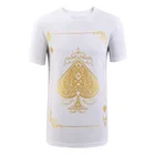 T-shirt Men's Short Sleeved T-shirt With Solid Gold Bronzed Ace Of Spades
