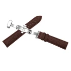 Strap Leather Black Brown 12-24mm Shark Skin Watch Strap With Genuine Leather Strap