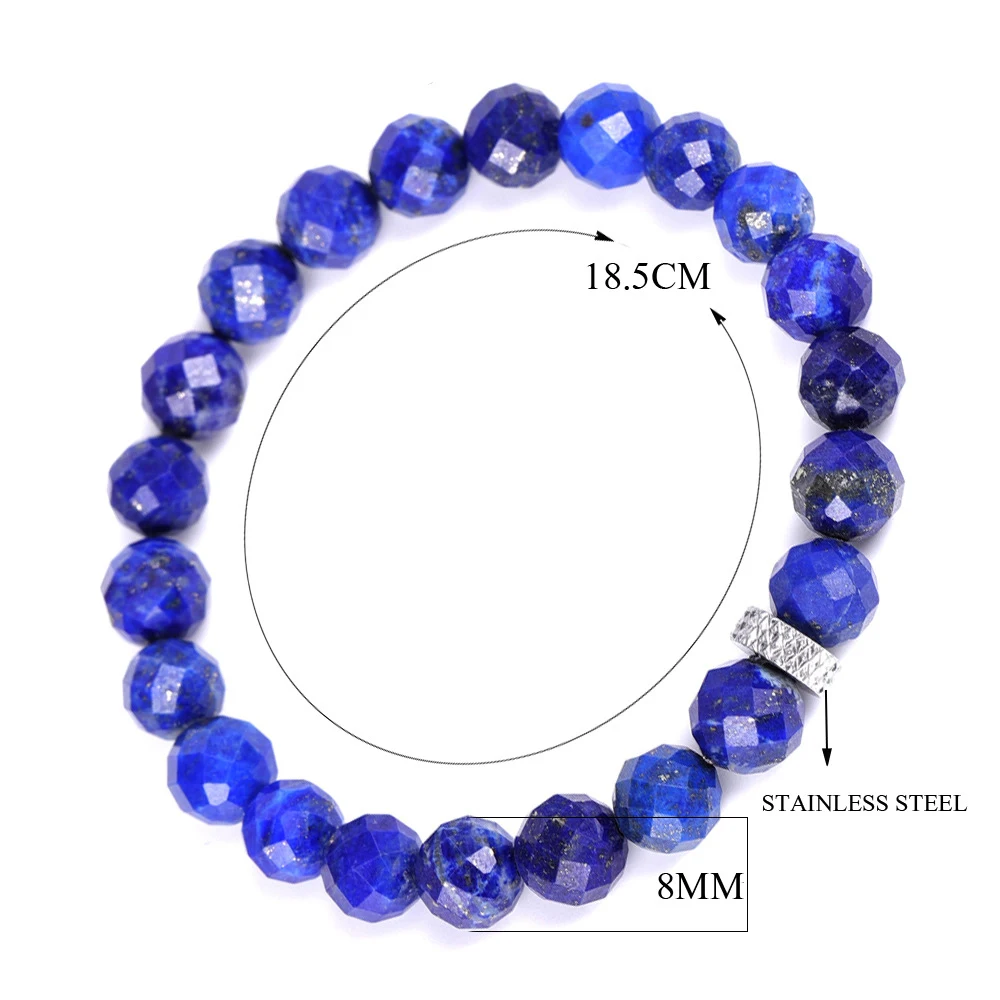 Stretch Jewelry 8mm Natural Stone Lapis Lazuli Amethyst Morganite Bracelets Faceted Round Beads Gemstones Bracelet for women