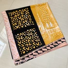 Yellow Art Print Yellow And Black Contrast Temperament Ol Workplace Small Silk Scarf 90 Square Scarf Shawl