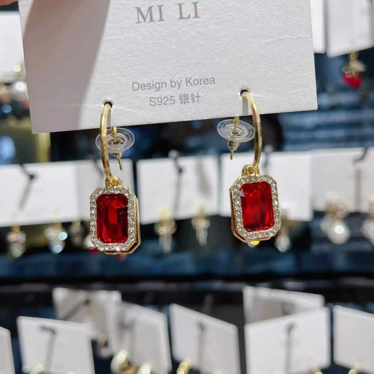 emerald crystal diamond rectangle earring women 2022 year new trend Fashion personality earring sense of luxury earrings jewelry