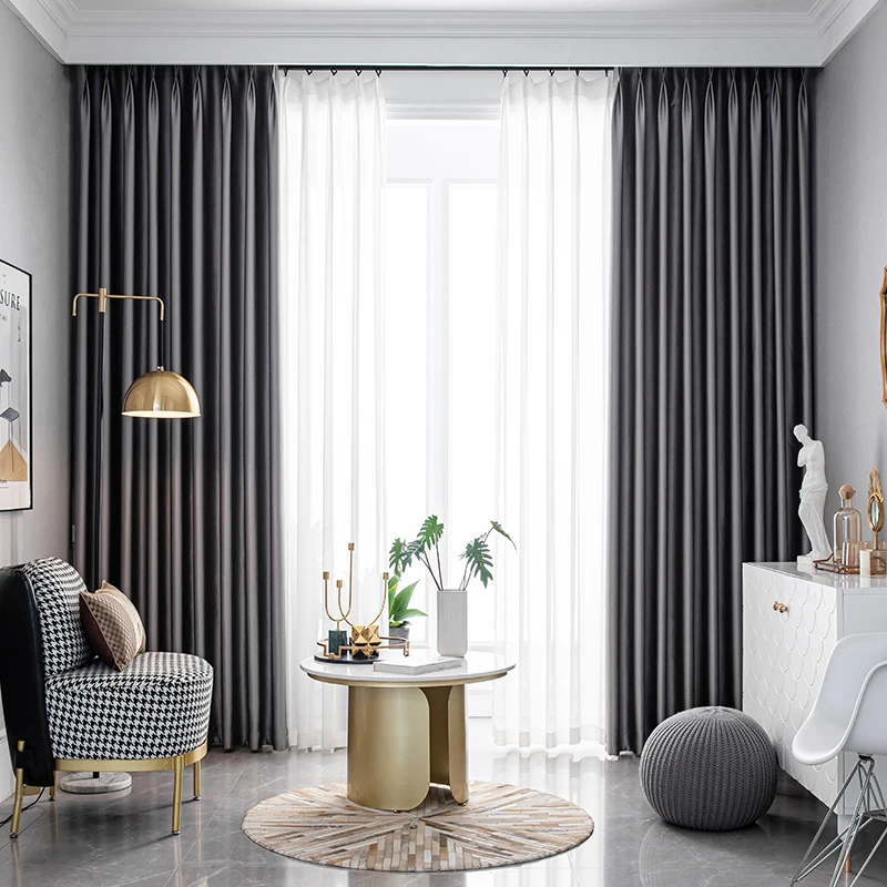 Room Darkening Grey Curtain, Polyester, Grommet - detail 28