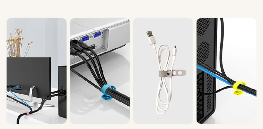 OEM & ODM Silicone Cable Twist Ties Customized  Silicone Management Ties Cord Straps Organizer for Car Home Office