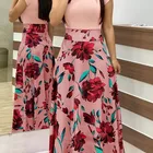 Islamic Dress Style Flower Woman Sexy Islamic Print Color Block Short Sleeve Dress