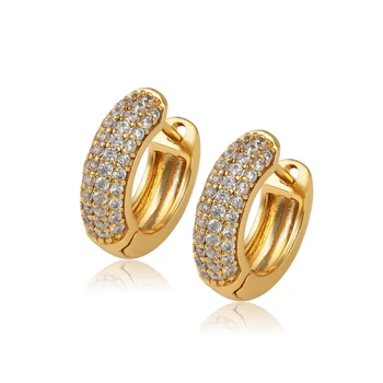 80247 xuping jewelry fashion earrings Wholesale gold hoop dubai 24k gold plated earrings diamond jewelry