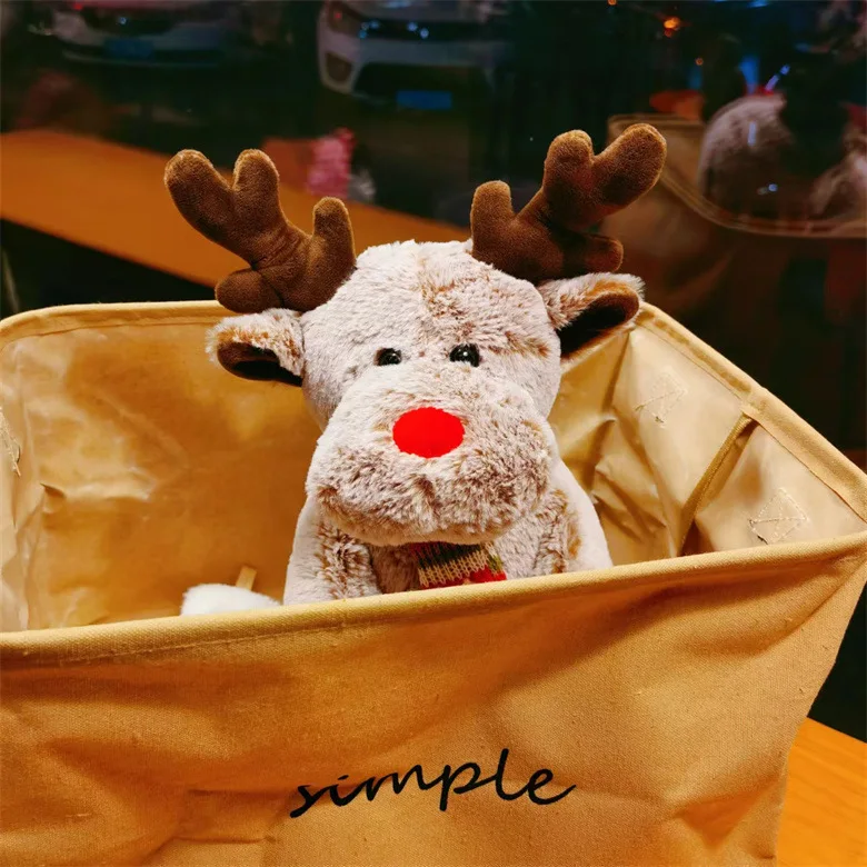 Stuffed Animal Elk Plush Toy Christmas doll Moose With the bell Fashion Xmas Gift Custom OEM Kids Plush Reindeer Deer Soft Toy