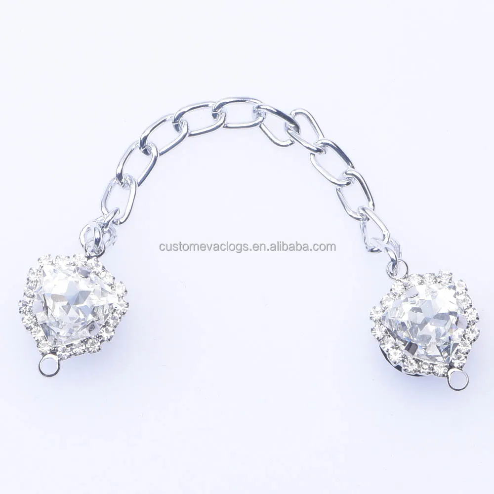 hot selling chain clog charms diamond clog charms designer chain charms for clogs