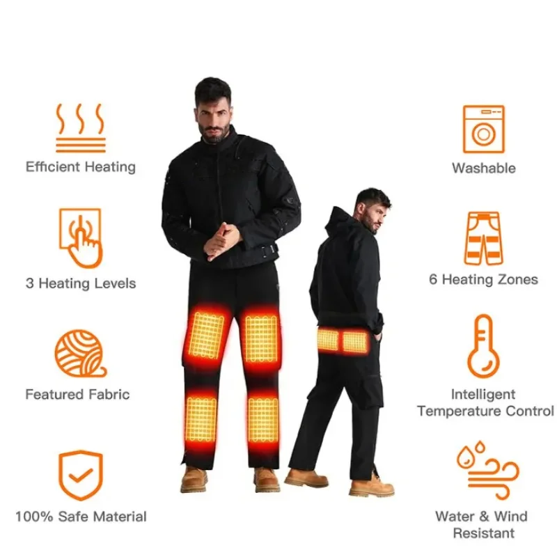 2024 New 7.4V Motorcycle Heated Pant Liner Men Heated Workwear Pants Electric Heating Trousers for Ski