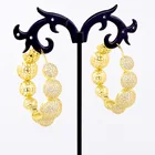 Cz Earrings Earrings Earrings Earrings ER0004-26 New Cz Stone Half Ball Hoop Earrings Dubai Fashion Jewelry