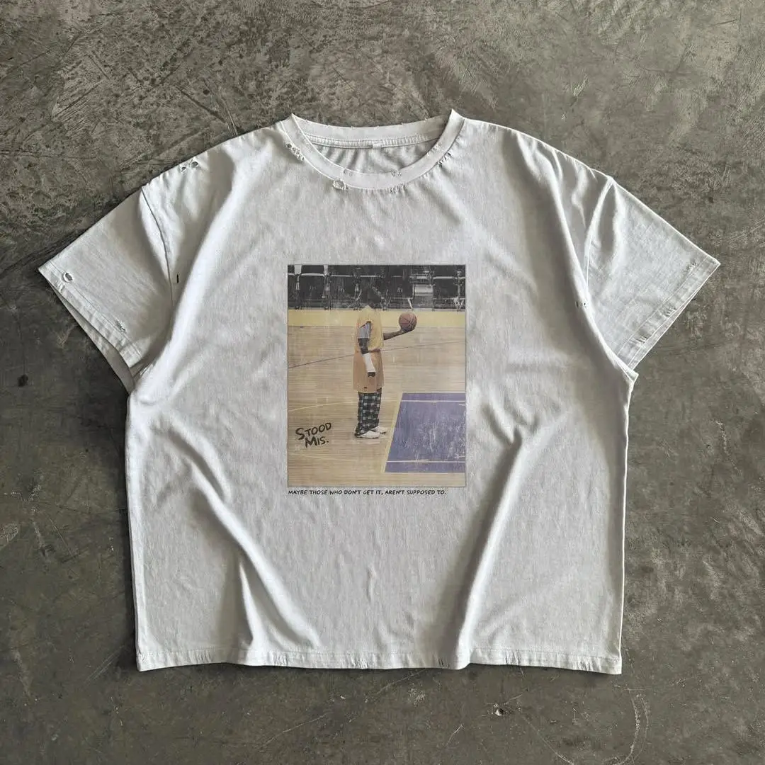 product custom print streetwear t shirt heavyweight 100 cotton oversized boxy fit dtg digital print acid wash star pattern t shirt-2