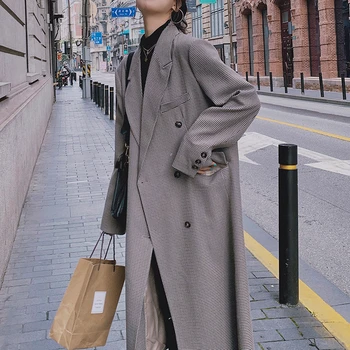 long and small spring and autumn 2021 new temperament suit collar korean fashion luxury coats for women