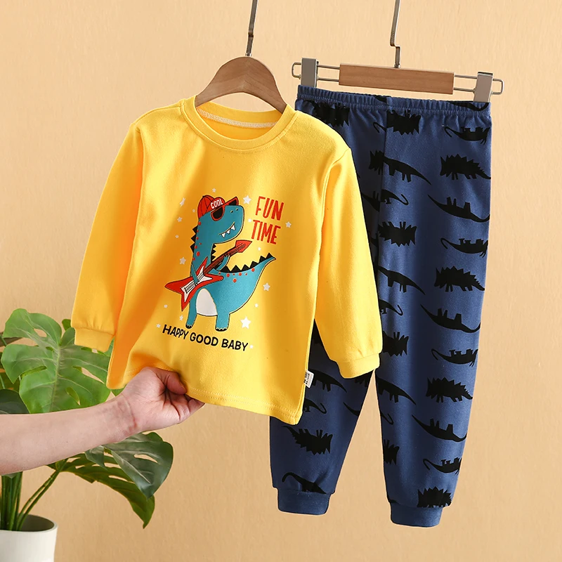 Boys baby pajamas set Cotton  long sleeve suit underwear with 2 pcs Children's clothes for wholesale price