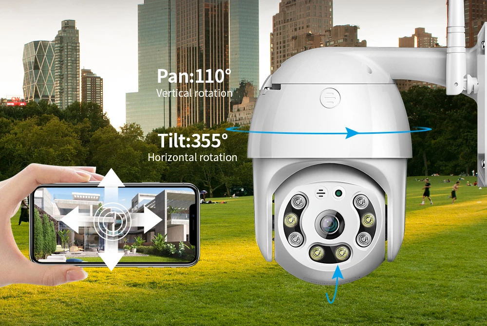 OEM IP66 Waterproof HD 1080P Wireless Smart Dual Light Source Outdoor mini WiFi IP PTZ Camera