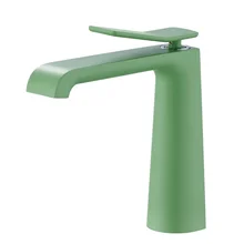 Creative new product matcha green simple copper household wash basin hot and cold water faucet under the counter bubble type