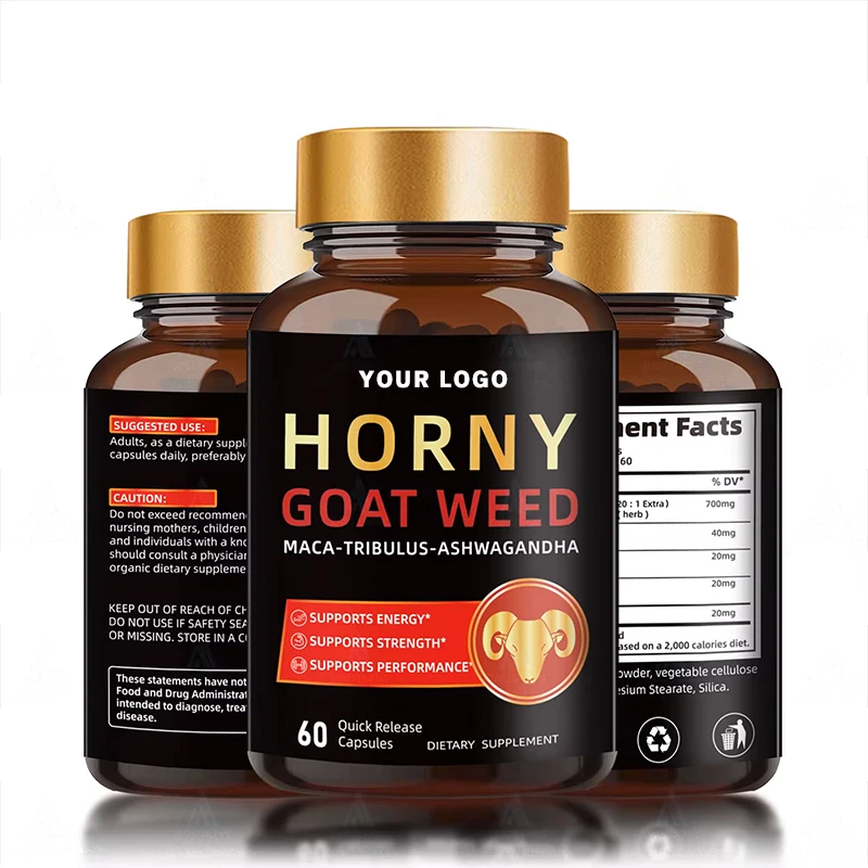 Oem Horny Goat Weed Icariin Epimedium Capsules Maca Tribulus