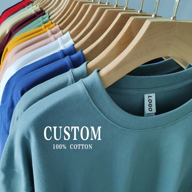 High Quality 100% Cotton T-shirt Customize Printed Embroidery Logo Men O-neck Tshirt Custom T Shirt