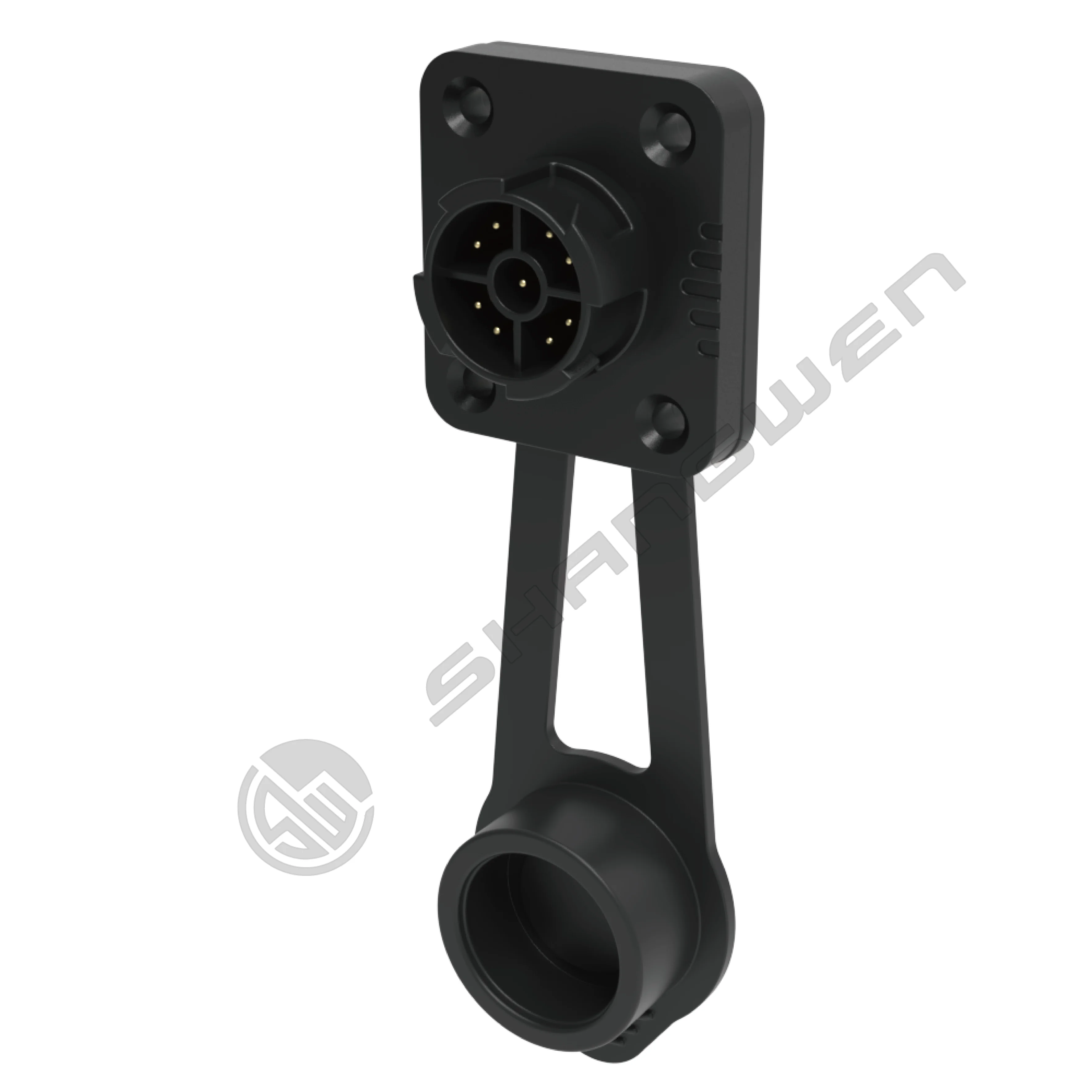 IP65 Self-locking M19 Series Push-pull Black Connection Industrial 9 Pin Cross 5A Male Socket signal Connector