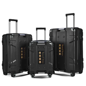 Customized New Arrival Unbreakable Trolley 4 Wheels Suitcase Travel Luggage ABS PC Trolley Luggage Sets