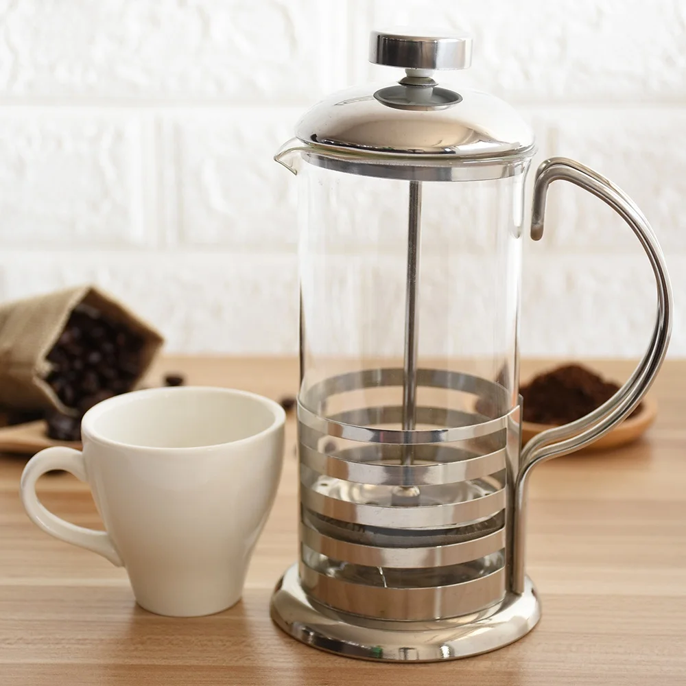 Cafetera De Vidrio Resistente Al Calor,Prensa Francesa De Café Con Banda De  Acero Inoxidable - Buy De Vidrio Francés Prensa Café Émbolo,Prensa En  Francés,Émbolo De Café Product on Alibaba.com