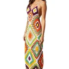 Knit Dress Wholesales Mix Color Fashion Style Crochet Knit Long Dress For Women