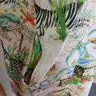 Factory Custom Tiger Print Side Pockets Hooded Dresses Drawstring Short Sleeve Casual Long Hoodies