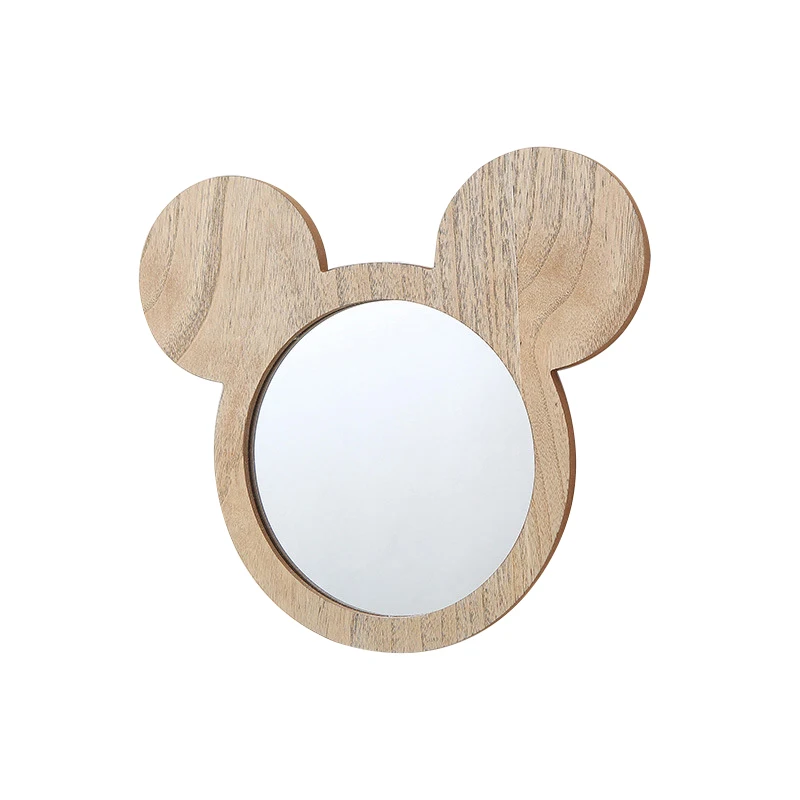 Cartoon Animal Wall Mirror Children Bedroom Wooden Decorative Mirror Baby  Safety Mirror With Wall Hooks - Buy Mickey Mouse And Minnie Cute Round Wall  Mirror,Wooden Decorative Light Children Room Baby Creative Wall