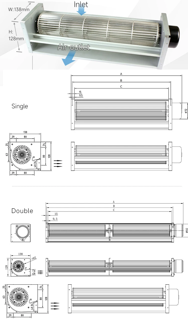 Mini Air Cooler, 12V, 24V, 82mm, Aluminum - detail 18