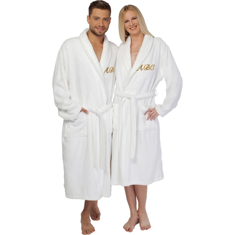 Wholesale cotton terry cloth bathrobe custom sleepwear bathrobe for women