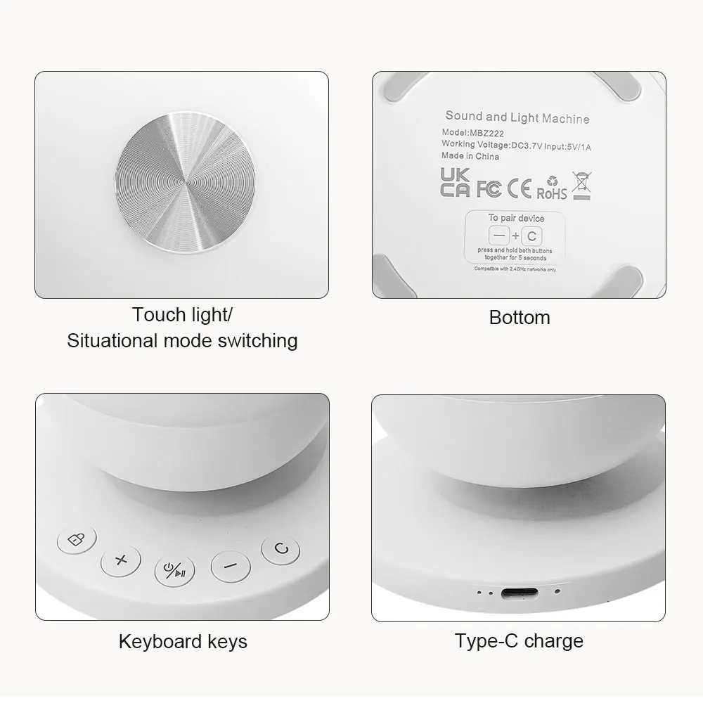 APP Control Portable Mini White Noise Sleep Helping Machine Pink Noise Maker Rechargeable White Noise Sound Machine for Baby details