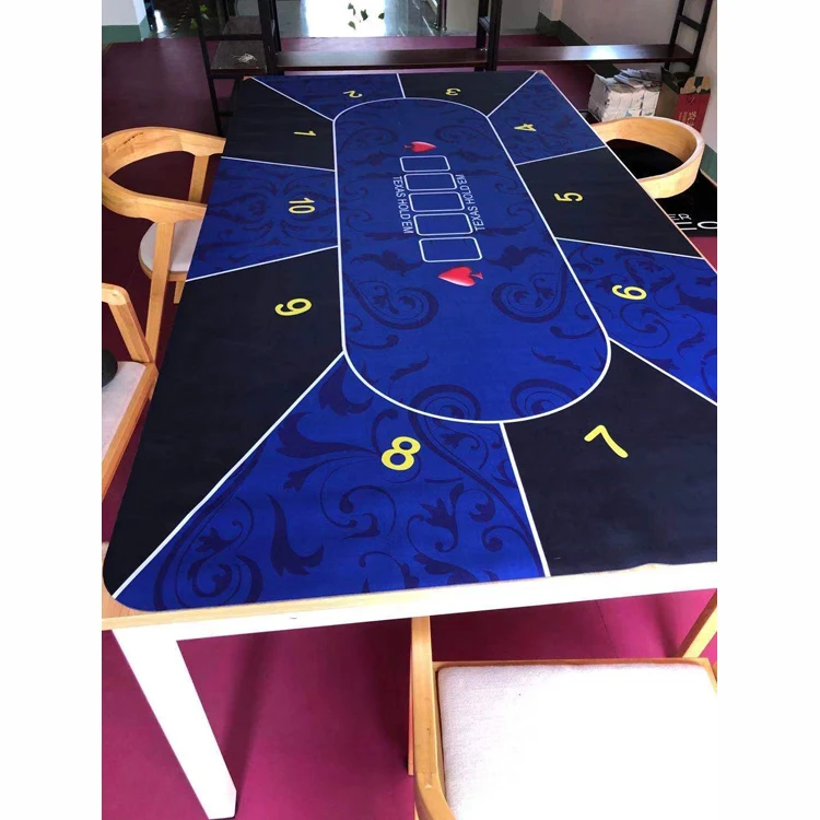 Custom texas poker table mat rubber poker gaming mat