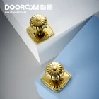 Door Lock Dooroom Privacy Door Lock Set Shiny Gold PVD Keyless Lock Knob Bathroom Bedroom Latch