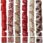 Wired Ribbon 63mm New Product Custom Printed Christmas Ribbon Set 63mm Christmas Tree Wired Edge Burlap Ribbon Supplier