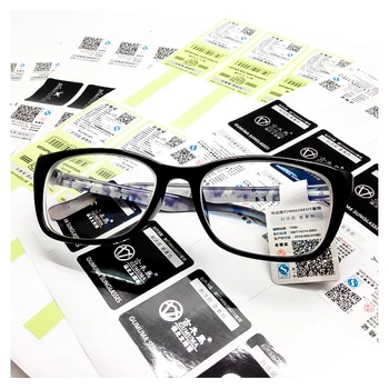 Custom Design Hang Tag For Glasses Eyewear Label Price Tags Sticker With Anti-counterfeit QR Code And Barcode Label Stickers