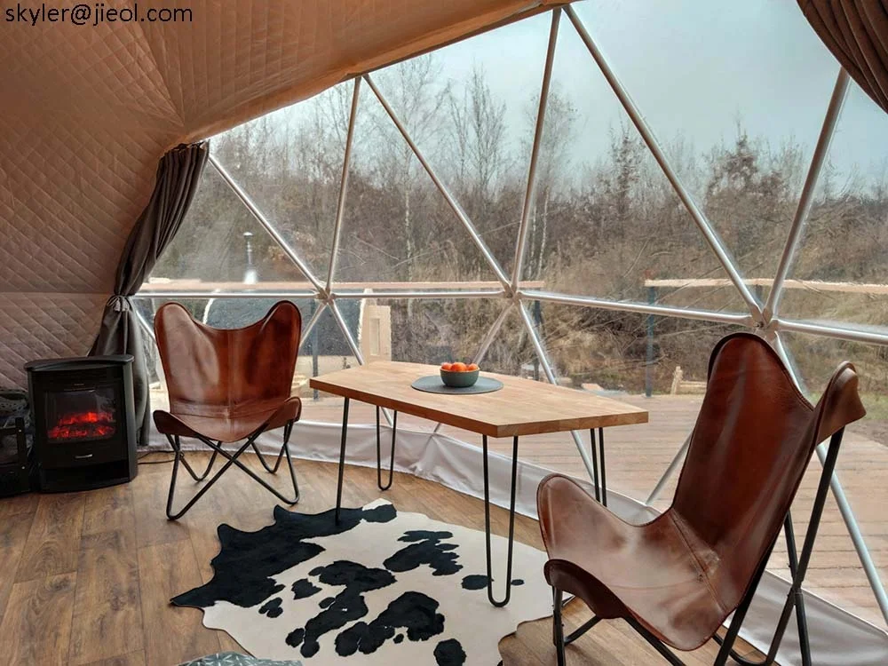 Luxury Glamping Camping Geodesic Dome Tent House Igloo For Resort Wind