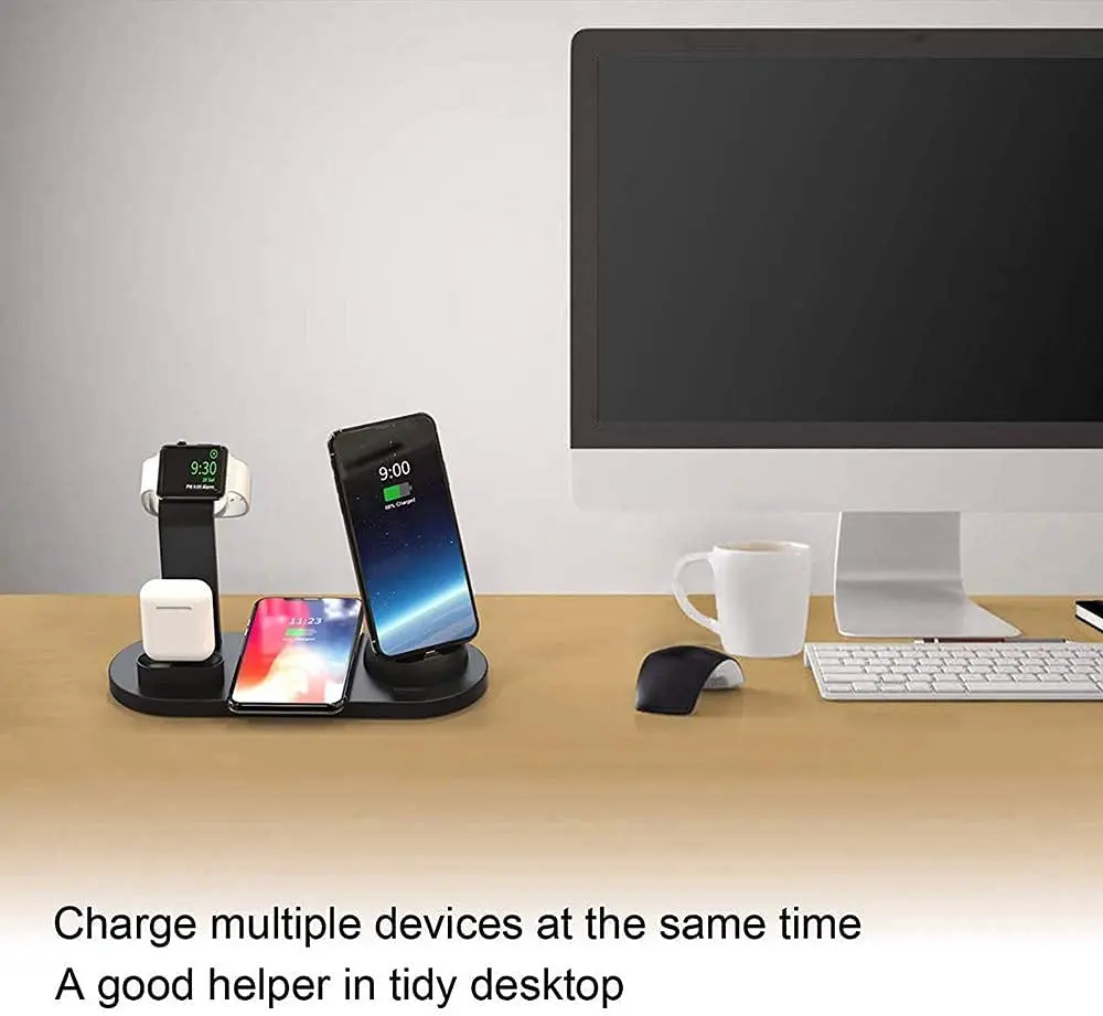 Hot Selling Products 10W 5 In 1 Foldable Desk Phone Fast Charging Wireless Charger For iPhone Samsung