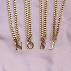 Personalized Stainless Steel Gold Initial Letters Necklace For Women Men
