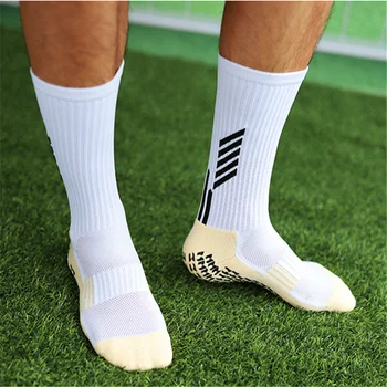 Wholesale custom anti slip soccer socks elite football socks 100% cotton nylon men sports crew socks
