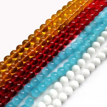 Small Size Clear Glass Assortment Color Crystal Wholesale Solid Round Beads For Jewelry Making