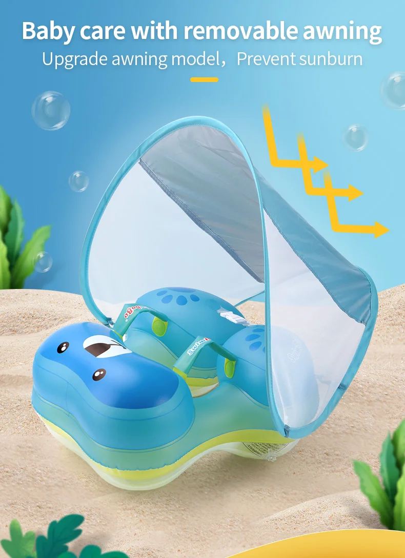 Swimbobo Hot Sale 0-3 Years Old Baby Underarm Floating Ring Anti-roll and Anti-choke Water Children Blue Swimming Ring