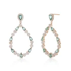 Bridal Earrings Crystal BAROLI Bridal Earrings Crystal Big Gold Hoop Earrings 14K Solid Gold Earrings